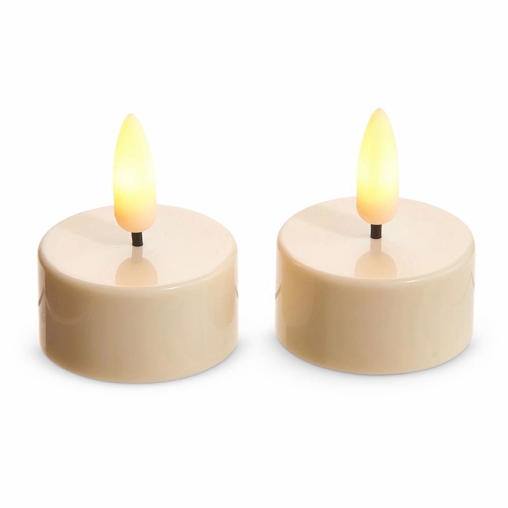 Battery-Operated Tealight Candles - Set of 2 - 1 in - Ivory