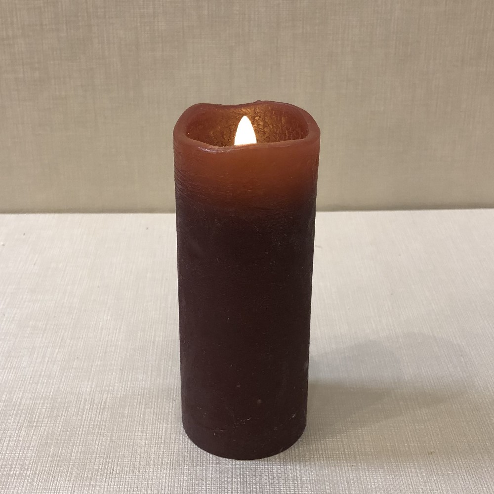 Battery Pillar Candle With Timer 2x5 Burgundy