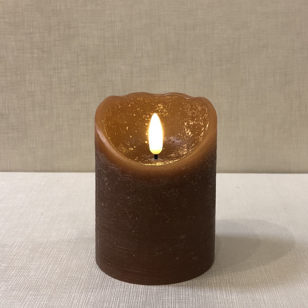 Battery Pillar Candle With Timer 3x6 Spice
