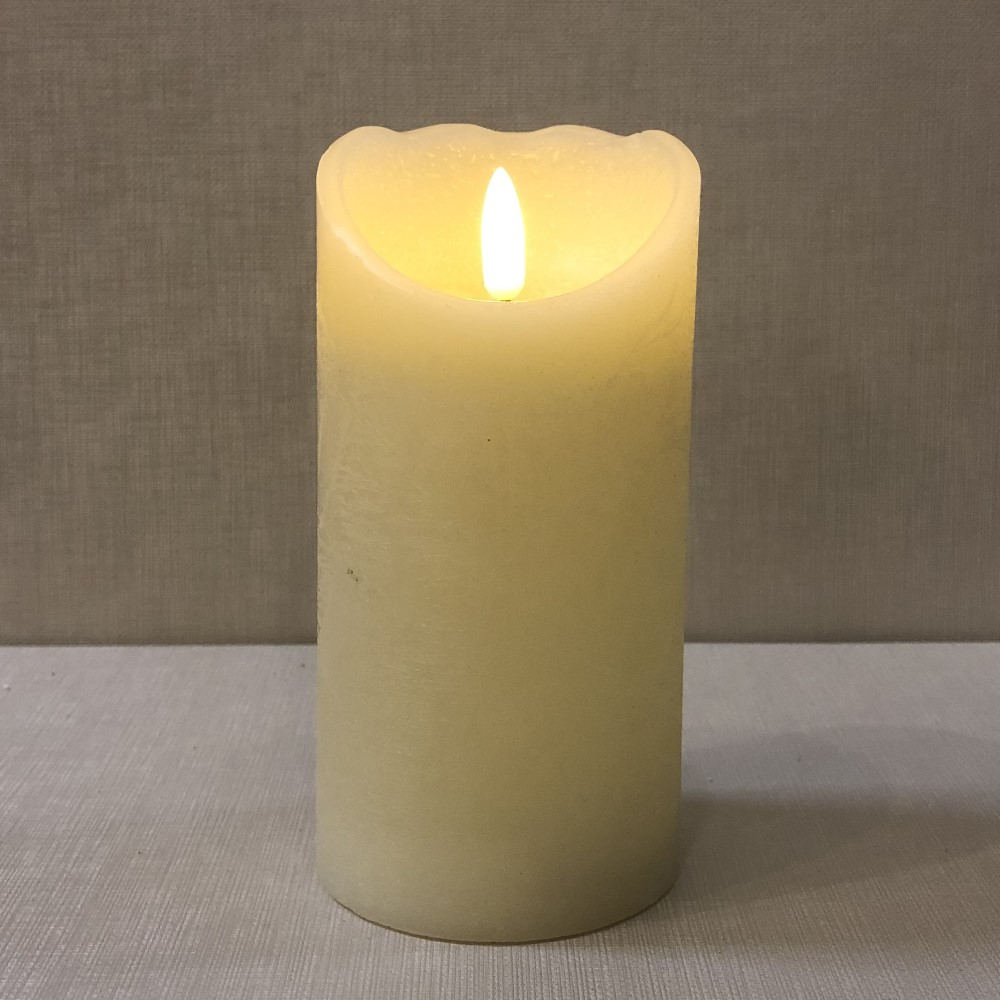 Battery Pillar Candle With Timer 4x3 Ivory