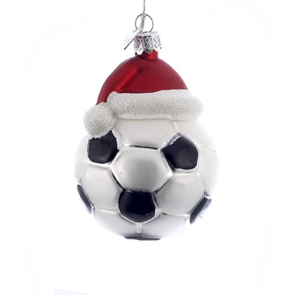 Glass Ornament Soccer Ball 3in