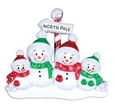 Christmas Ornament - North Pole Family of 4