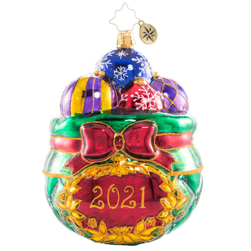 Christopher Radko Glass Ornament - Cherished Keepsakes Dated 2021