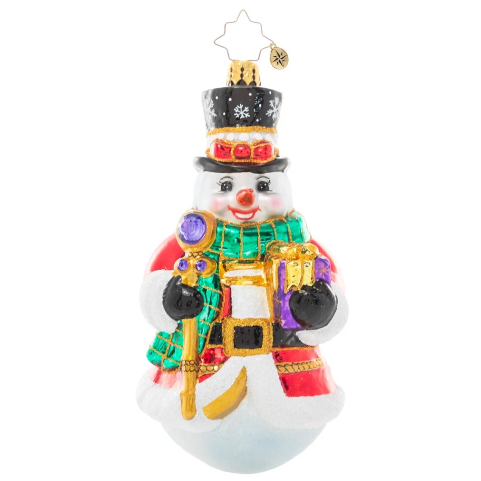 Christopher Radko Glass Ornament Holiday Splendor Snowman LTD 2022