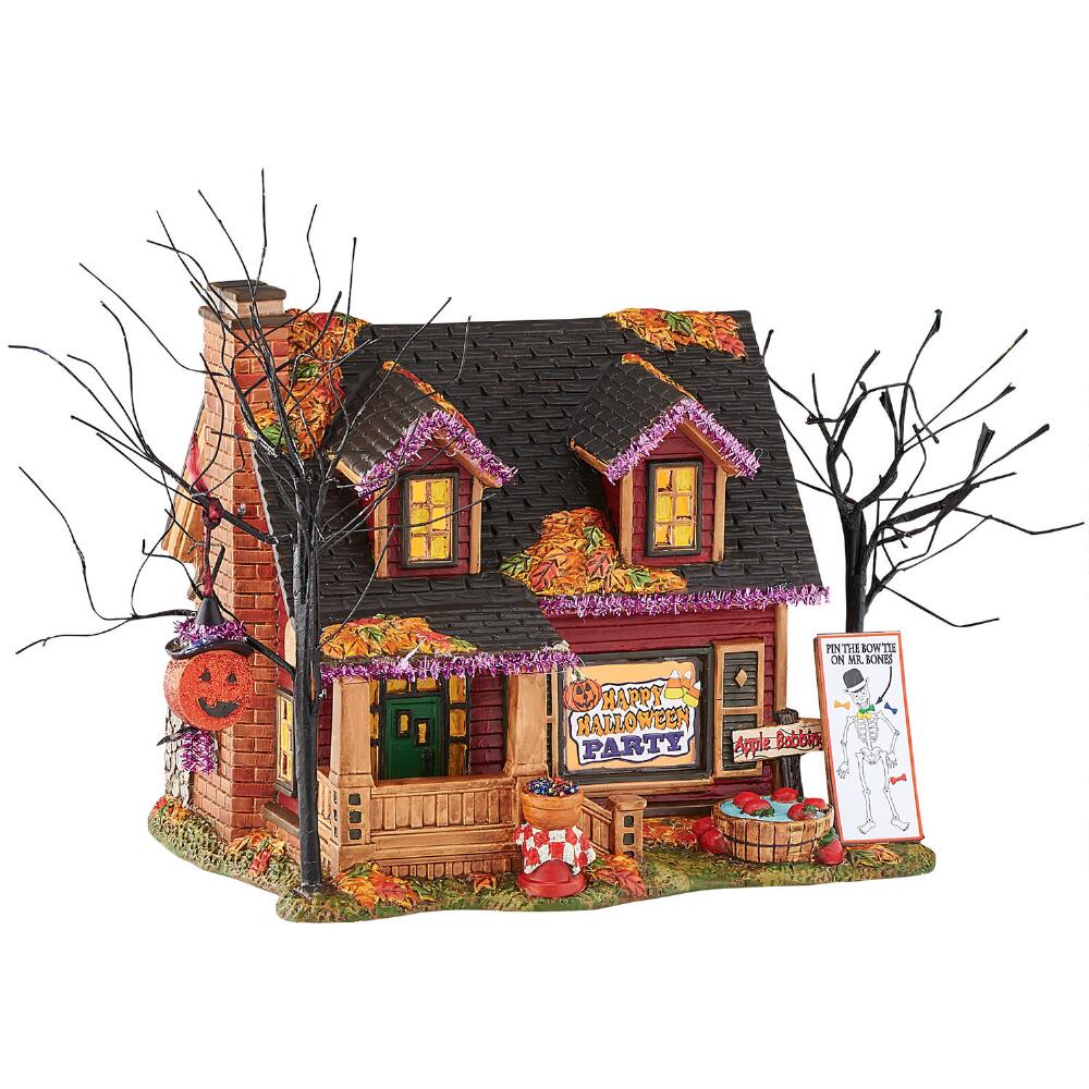 Department 56 Villaggio Di Halloween Snow Village Two-ply Fun, Casetta In Ceramica Dipinta A Mano - 2