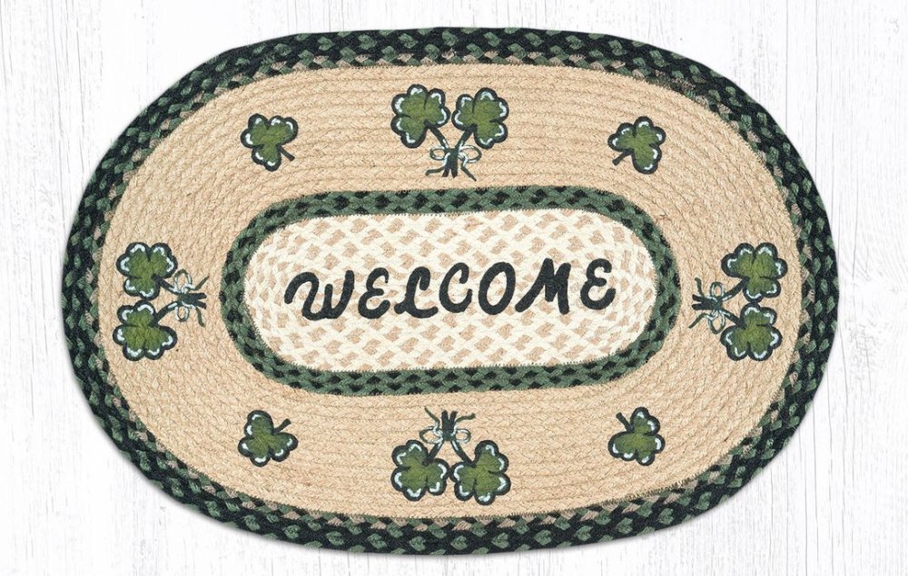 Earth Rug Braided Jute Oval Rug Irish 20in x 30in