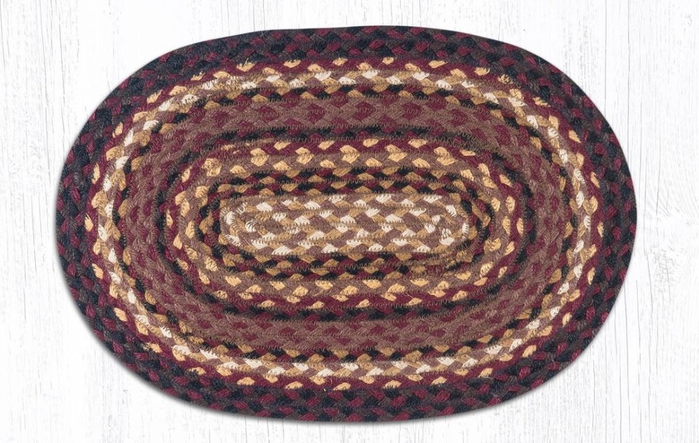 Braided Placemat Large Oval Cherry/Chocolate/Cream 13in x 19in