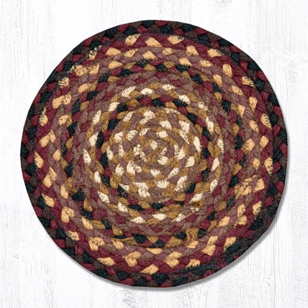 Braided Trivet Round Cherry/Chocolate/Cream 10in