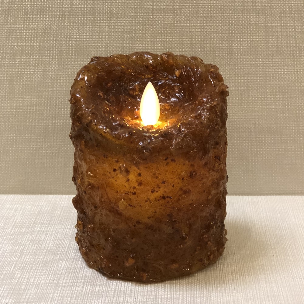 Flameless Pillar Candle Spicy Rosehip 3x4