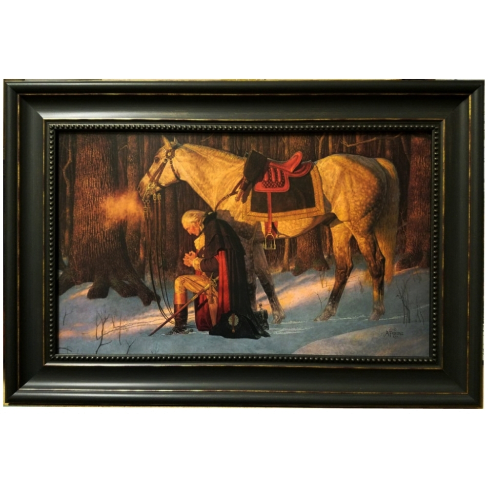 Framed print the prayer at valley forge 15in x 22in arnold friberg