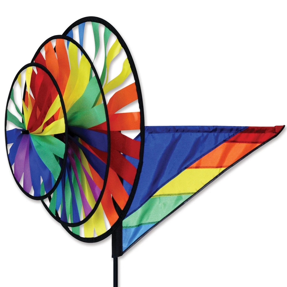 Garden Wind Spinner Triple Rainbow 33in