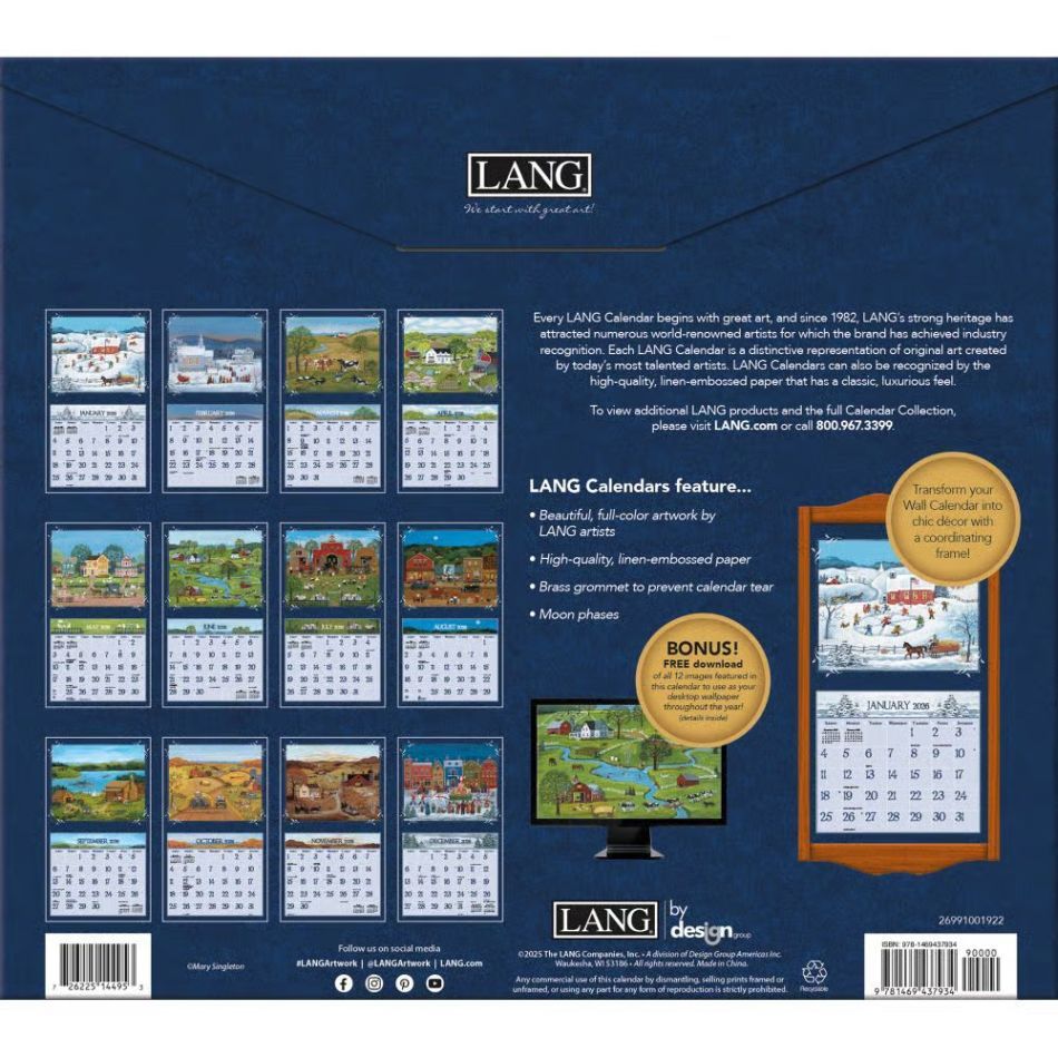 Lang Calendar - 2026 - Folk Art - Mary Singleton