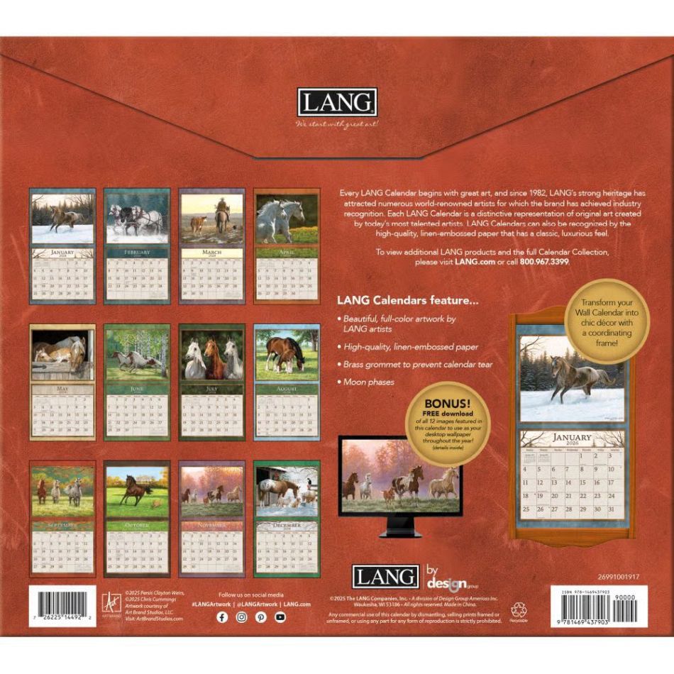 Lang Calendar - 2026 - Horses in the Mist - Weirs/Cummings