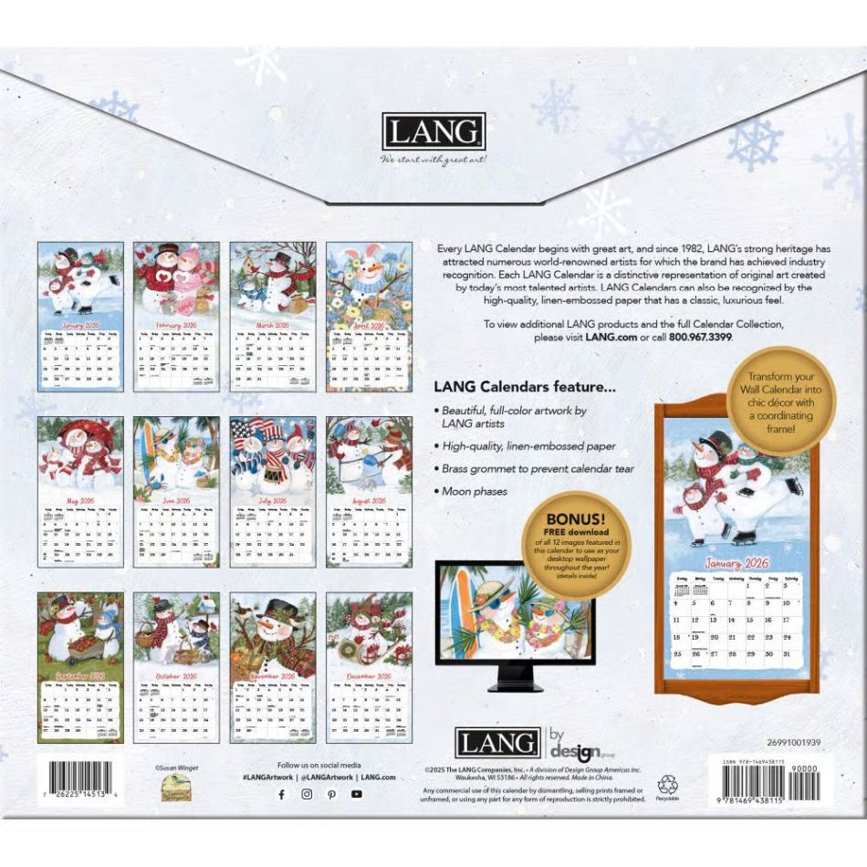 Lang Calendar - 2026 - Sam Snowman - Susan Winget