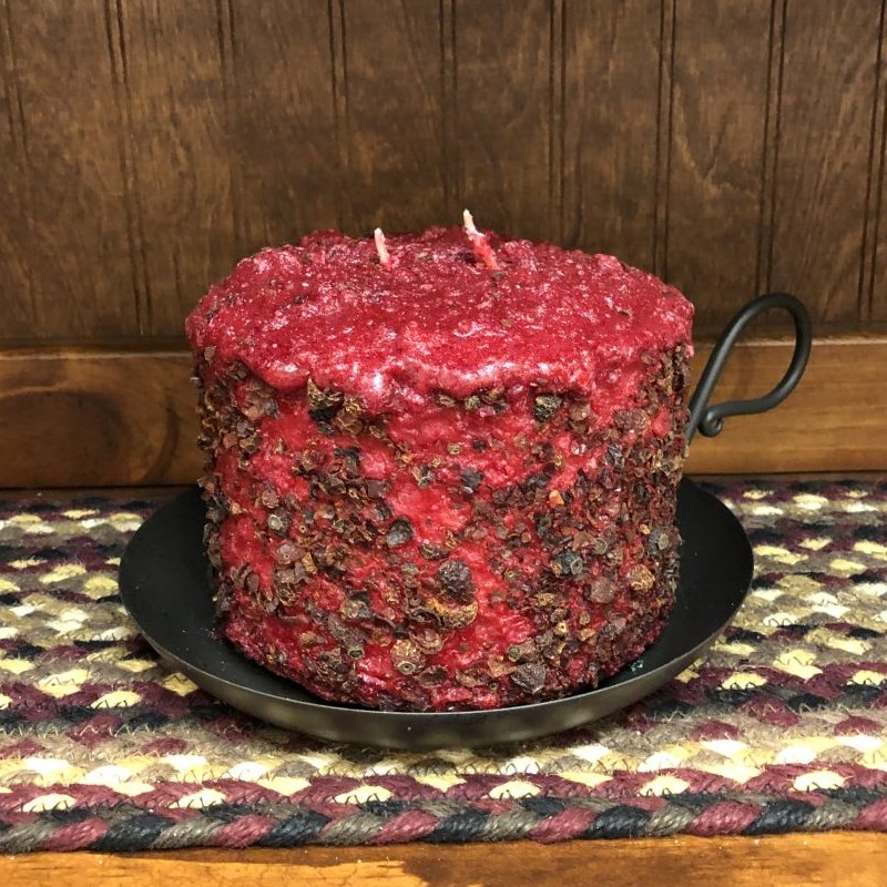 Large 3Wick Cake Candle Homespun Harvest 5.5in x 4.5in