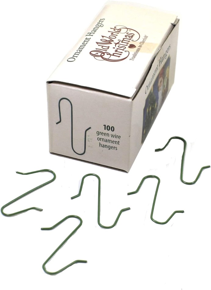 thumbnail image 2 of 400 Christmas Green Ornament Hooks – Small Metal Tree Hangers, 2 Packs Of 200 2 of 5
