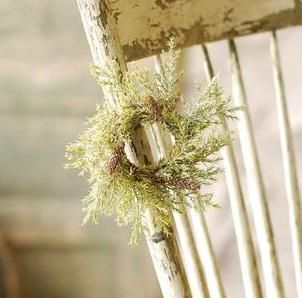Pine Candle Ring - Prickly Pine with Snow - 2in