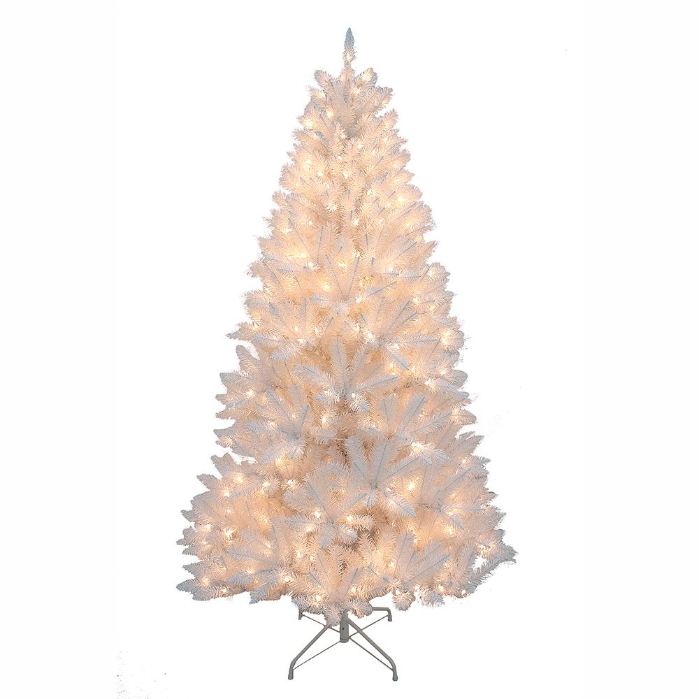 White Pine Artificial Tree White Prelit Tree 7ft