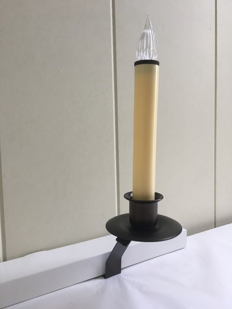 Window Candle Cambridge Slant Bracket Battery Light Bronze Dusk