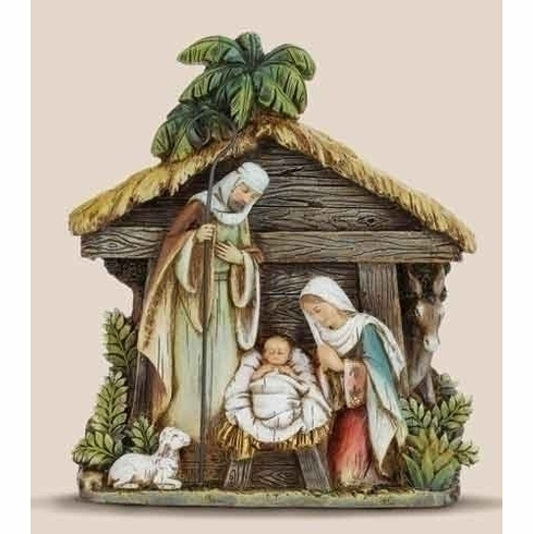 7.75" PLAQUE - HOLY FAMILY IN STABLE