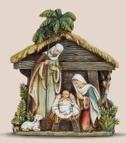 7.75" PLAQUE - HOLY FAMILY IN STABLE
