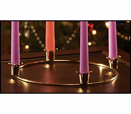 BRASS ADVENT WREATH (11" DIAMETER)