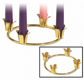 BRASS ADVENT WREATH (6" DIAMETER)