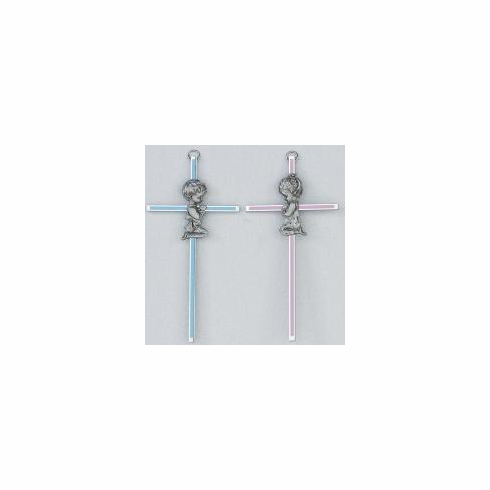 BRASS & EPOXY WALL CROSS - 6"