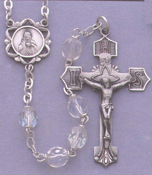 CRYSTAL/STERLING ROSARY