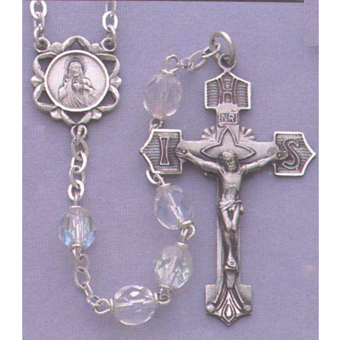 CRYSTAL/STERLING ROSARY