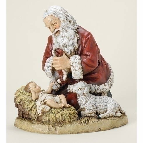 KNEELING SANTA WITH LAMB (2 sizes) **SOLD OUT FOR THE SEASON**