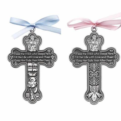 PEWTER "BLESS THE CHILD" CROSS