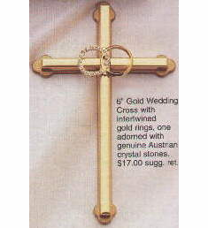 WEDDING CROSS - BRASS/CRYSTAL