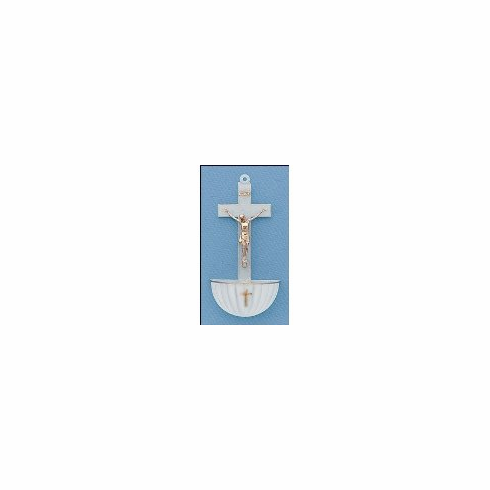WHITE CRUCIFIX HOLY WATER FONT