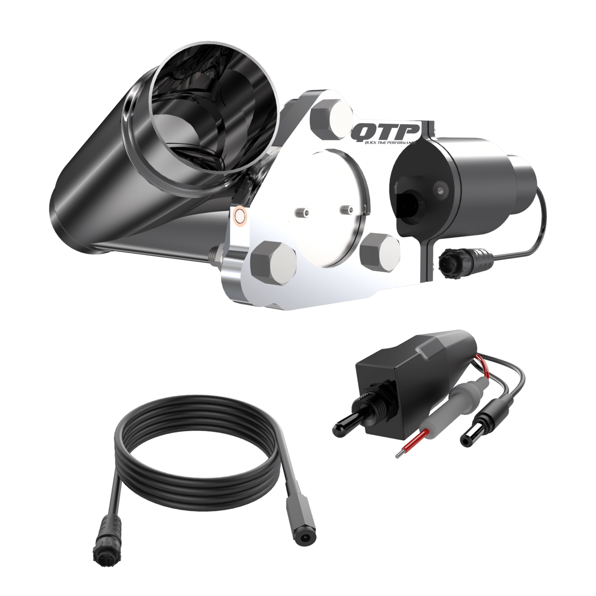 2.25 Inch QTP Electric Exhaust Cutout Combo Kit
