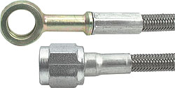 Allstar Performance 12" Braided Stainless Steel Brake Line - 4 AN Straight End, PTFE Lined (ALL46400-12)