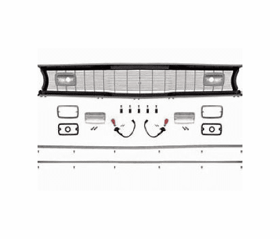 Grill Set, Black Surround, with Silver Grill Bars