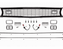 Grill Set, Black Surround, with Silver Grill Bars