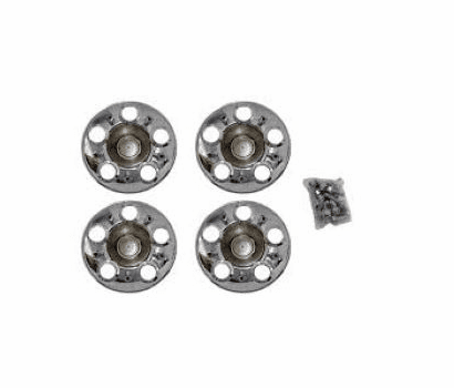 Light Argent Silver Rally Wheel Center Caps