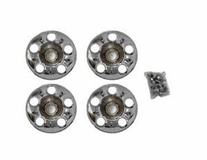 Light Argent Silver Rally Wheel Center Caps