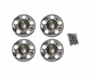 Light Argent Silver Rally Wheel Center Caps