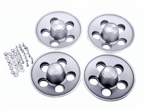 Light Argent Silver Rally Wheel Center Caps