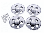 Light Argent Silver Rally Wheel Center Caps