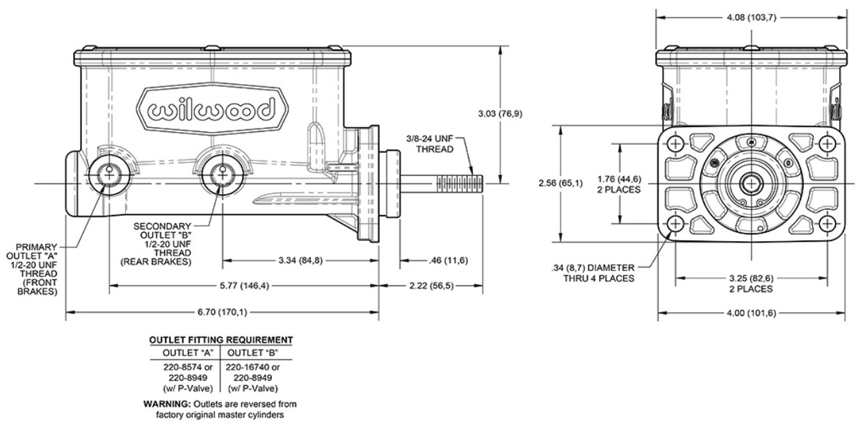 Wilwood Aluminum Master Cylinder