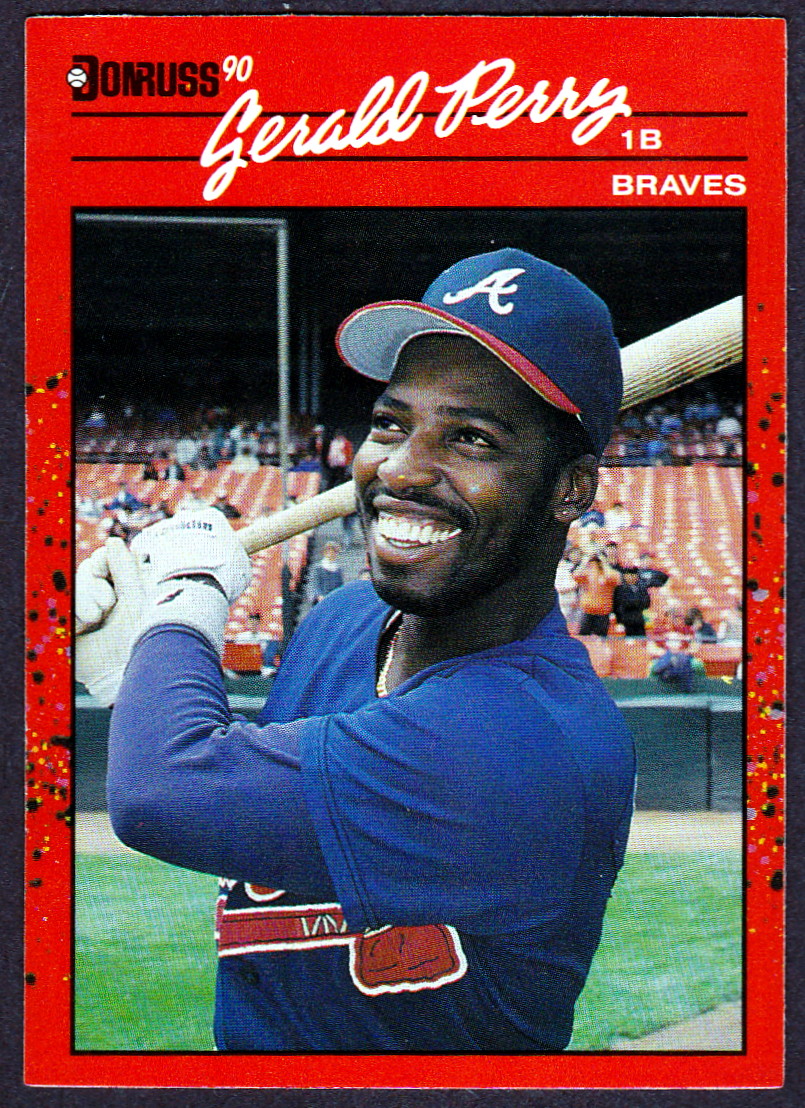 1990 Donruss 153 Gerald Perry Baseball Card Atlanta Braves