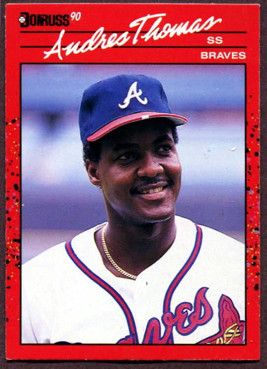 1990 Donruss 263 Andres Thomas Baseball Card Atlanta Braves