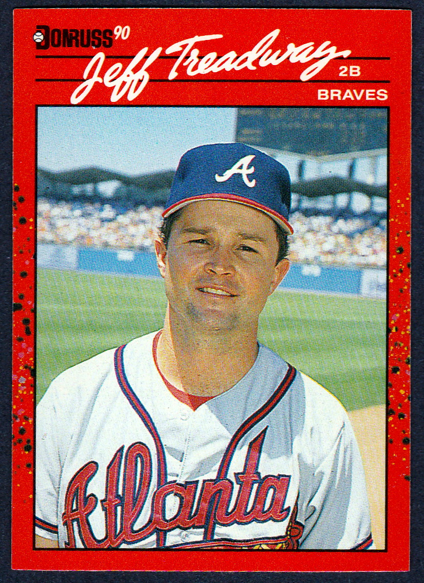 1990 Donruss 50 Jeff Treadway Baseball Card Atlanta Braves
