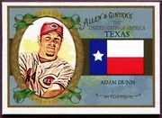 2008 Topps Allen and Ginter United States #US43 Adam Dunn Baseball Card - Cincinnati Reds 