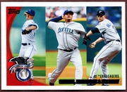 2010 Topps #203 Zack Greinke & Felix Hernandez & Roy Halladay Baseball Card - Kansas City Royals 