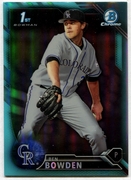 2016 Bowman Chrome Draft Sky Blue Refractors #BDC36 Ben Bowden Baseball Card - Colorado Rockies